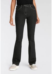 Arizona Damen Bootcut-Jeans, schwarz, Basic, Gr. 19, Denim/Jeans, Obermaterial: 98% Baumwolle, 2% Elasthan, Jeans, hohe Leibhöhe