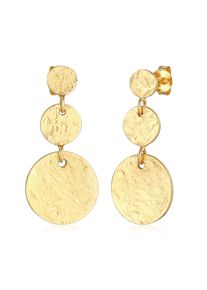 Elli Damen Paar Ohrstecker "Ohrhänger Plättchen Vintage Antique 925 Silber", OneSize, ohne Stein, Silber 925 (Sterlingsilber), gold, Silber 925