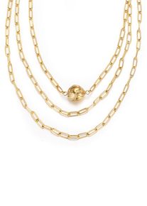 Kingka Damen Kette mit Anhänger "Planet Earth, SN747G, SN747S", Edelstahl, L: 46cm B: 4,25mm, gold, Edelstahl, B:4,25mm, Halsketten