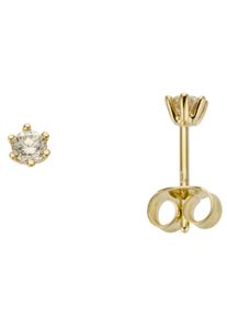 Firetti Damen Paar Ohrstecker "Schmuck Geschenk Gold 750 Ohrschmuck Solitär", 0,25 ct LR = lupenrein, Gelbgold 585-Diamanten, gold, Gelbgold 585,