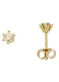 Firetti Damen Paar Ohrstecker "Schmuck Geschenk Gold 750 Ohrschmuck Solitär", 0,5 ct P2 = erkennbare Einschlüsse, Gelbgold 750-Diamanten, gold,