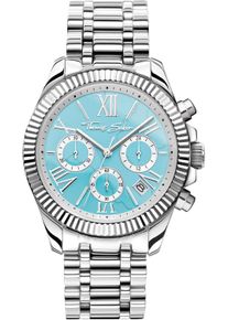 Thomas Sabo Damen Chronograph "DIVINE CHRONO", silber, Armbanduhren, Quarzuhr, Armbanduhr, Damen, Datum, Stoppfunktion, 12/24-Std.-Anzeige