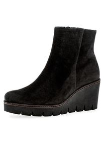 Gabor Damen Stiefelette, Gr. 44, schwarz, Veloursleder, unifarben, modisch, Schuhe, Keilabsatz, Keilboots mit komfortabler Best Fitting-Ausstattung