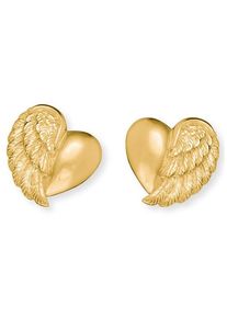 Herzengel Mädchen Paar Ohrstecker "Herzengel ́s schützendes Herz, HEE-HEARTWING-G", Silber 925 (Sterlingsilber), gold, Silber 925 (Sterlingsilber),