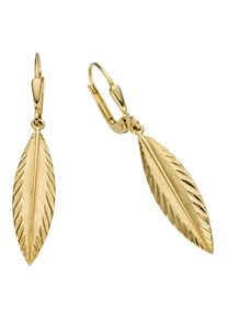 Firetti Damen Paar Ohrhänger "Schmuck Geschenk Gold 333 Ohrschmuck Patentbrisur Feder", Gelbgold 333, gold, Gelbgold 333, Ohrringe, Made in Germany