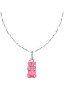 Thomas Sabo Damen Kette mit Anhänger "Thomas Sabo x HARIBO Schmuck: Kette mit Goldbär", 45, Silber 925 (Sterlingsilber), rosa, Silber 925