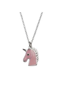 Vivance Damen Kette mit Anhänger "925/- Silber Einhorn", 42 + 5cm, Silber 925 (Sterlingsilber), L: 47cm B: 11.0mm, pink, Silber 925 (Sterlingsilber),