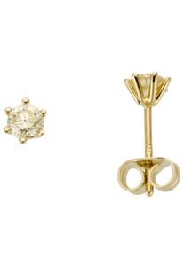 Firetti Damen Paar Ohrstecker "Schmuck Geschenk Gold 750 Ohrschmuck Solitär", 0,5 ct LR = lupenrein, Gelbgold 750-Diamanten, gold, Gelbgold 750,