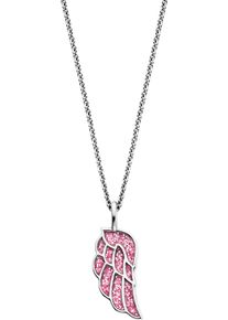 Herzengel Mädchen Kette mit Anhänger "Glitzerflügel, HEN-GLITTERWING", Silber 925 (Sterlingsilber), L: 39cm B: 1,25mm, bunt, Silber 925