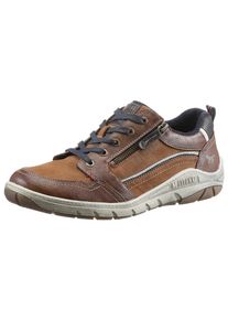 Mustang Shoes Herren Sneaker, Gr. 45, braun, Lederimitat, sportlich, Schuhe, mit seitlichem Logoschriftzug, Freizeitschuh, Halbschuh, Schnürschuh