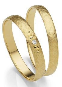 Firetti Trauring "Schmuck Geschenk Gold 375 Hochzeit Ehering "LIEBE"", 55, 0,01 ct SI = kleine Einschlüsse mit Brillant, Gelbgold 375, 3mm, gold,
