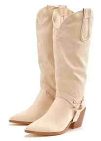 Lascana Damen Stiefelette, Gr. 38, beige, Obermaterial: 100% Lederimitat. Futter: 100% Textilmaterial. Decksohle: 100% Lederimitat. Laufsohle: 100%