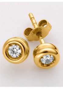 Lady Damen Paar Ohrstecker, Diamanten, gold, Diamanten, Ohrringe