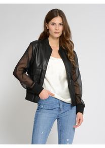 Maze Damen Blouson "42021234", schwarz, Gr. M, Obermaterial: 100% Lammleder, 100% Polyester / Futter: 100% Polyester / Strick: 97% Baumwolle; 3%