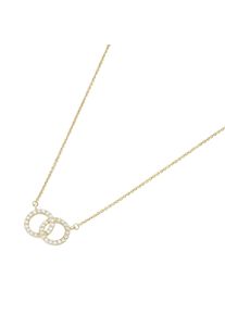 Luigi Merano Damen Goldkette "zwei Ringe verschlungen mit Zirkonia, Gold 375", 45cm, Gelbgold 375, gold, Gelbgold 375, Halsketten