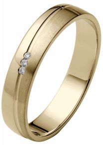 Firetti Trauring "Schmuck Geschenk Gold 375 Hochzeit Ehering "LIEBE"", 20, 0,015 ct SI = kleine Einschlüsse mit Brillanten, Gelbgold 375, 4mm, gold,