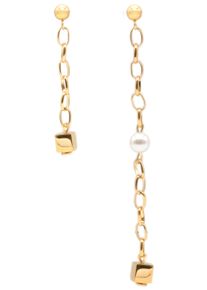 Firetti Damen Paar Ohrstecker "Schmuck Geschenk Ohrschmuck Ohrhänger Würfel unterschiedlich lang", Edelstahl, gold, Edelstahl, Ohrringe, Made in