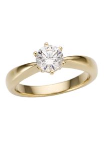 Firetti Damen Solitärring "Schmuck Geschenk Gold 750 Damenring Verlobungsring Goldring Solitär", 17, 1 ct P2 = erkennbare Einschlüsse, Gelbgold