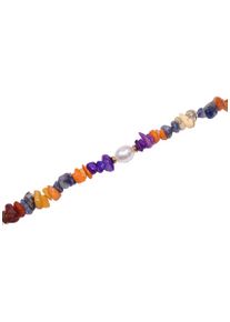 Firetti Damen Collier "Schmuck Geschenk Halsschmuck Halskette Edelstein Farbstein Achat", Messing-Perlen, L: 45cm B: 10mm, bunt, Messing, Perlen,