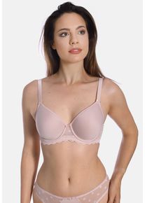 Sassa Mode SASSA Damen Bügel-BH, Gr. 80, beige, Obermaterial: 90% Polyester, 10% Elasthan. Jacquard: 90% Polyamid, 10% Polyethylen. Spitze: 90% Polyamid, 10%