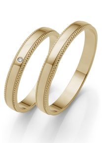 Firetti Trauring "Schmuck Geschenk Gold 375 Hochzeit Ehering "LIEBE"", 66, 0,005 ct SI = kleine Einschlüsse mit Brillant, Gelbgold 585, 3mm, gold,