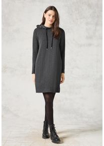 Cecil Damen Midikleid, grau, casual, Gr. XXL, gestreift, Stoff, 67% Polyester, 30% Viskose, 3% Elasthan, Kleider, mit Kapuze