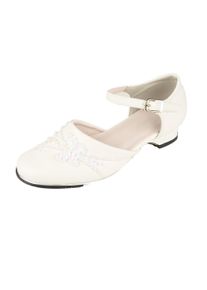Family Trends Kinder Ballerina "elegant mit Schmetterling", Gr. 26, weiß, Lederimitat, elegant, Schuhe, verstellbare Einhängeschließe