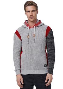 Rusty Neal Herren Strickpullover, grau, casual, Gr. XL, mehrfarbig, 70% Polyacryl, 30% Baumwolle, Pullover, mit Kontrast-Details