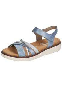 Remonte Damen Riemchensandale, Gr. 41, blau, Lederimitat, sportlich, Schuhe, Keilabsatz, Sommerschuh, Sandalette mit herausnehmbarer Softeinlage