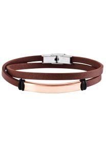 Adelia´s ADELIA ́S Herren Edelstahlarmband "Herren Armband aus Edelstahl 42 cm", 42, Edelstahl, braun, Edelstahl, Armbänder