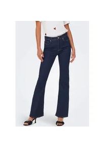 Bootcut-Jeans Only "ONLWAUW LIFE HW FLARED RINSE DNM" Gr. L (40), Länge 30, blau (dark blue denim) Damen Jeans mit Stretch