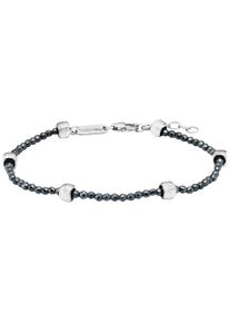 JULIE JULSEN Damen Armband "925/- Sterling Silber rhodiniert Hämatit grau 19cm", 19cm, Silber 925 (Sterlingsilber), silber, Silber 925