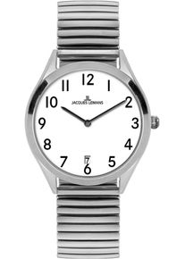 Jacques Lemans Damen Quarzuhr "Cannes", silber, Armbanduhren, Armbanduhr, Damenuhr, Herrenuhr, Datum, Edelstahlarmband