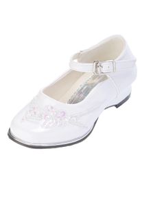 Family Trends Kinder Ballerina "elegant mit Schmetterling", Gr. 24, weiß, Lederimitat, elegant, Schuhe, mit verstellbarer Einhängeschließe