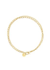 Lascana Damen Kette mit Anhänger, gold, casual, glänzend, Titan, Halsketten, mit T-Stegverschluss und Anhänger, Gliederkette, Halsschmuck