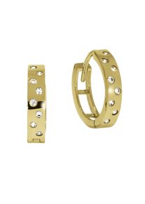 Celesta Damen Paar Creolen "375/- Gelbgold Zirkonia", ONE-SIZE, Gold, gelb, Gold, Ohrringe