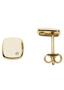 Firetti Damen Paar Ohrstecker "Schmuck Geschenk Gold 333 Ohrschmuck Viereck", P2 = erkennbare Einschlüsse, Gelbgold 333-Diamanten, gold, Gelbgold