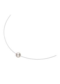 Smart Jewel Damen Collier "schwebende Perle, Silber 925", 45cm, Silber 925 (Sterlingsilber), weiß, Silber 925 (Sterlingsilber), Halsketten
