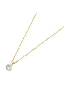 Smart Jewel Damen Kette mit Anhänger "Blüte, Zirkonia Steine, Silber 925", 45cm, Silber 925 (Sterlingsilber), gold, Silber 925 (Sterlingsilber),