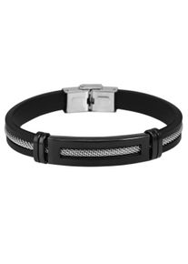 Adelia´s ADELIA ́S Herren Edelstahlarmband "Herren Armband aus Edelstahl 21 cm", 21, Edelstahl, schwarz, Edelstahl, Armbänder