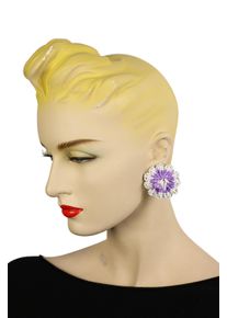 Damen Paar Ohrclips "Murcia", lila, Collezione Alessandro, Glas, Ohrringe