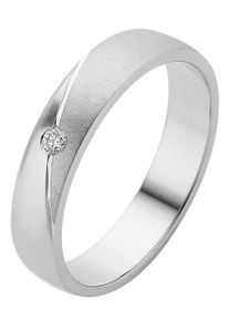 Firetti Trauring "Schmuck Geschenk Gold 375 Hochzeit Ehering Trauring "LIEBE"", 21, 0,03 ct SI = kleine Einschlüsse mit Brillant, Weißgold 375, 4mm,