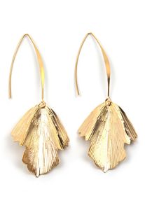 Firetti Damen Paar Ohrhaken "Ohrschmuck Blatt hängend lang", Metall, gold, Metall, Ohrringe