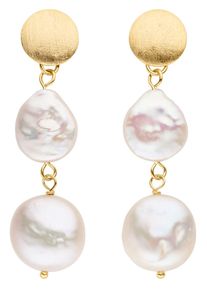 Firetti Damen Paar Ohrstecker "Schmuck Geschenk Ohrschmuck Perle", Silber 925 (Sterlingsilber)-Perlen, gold, Silber 925 (Sterlingsilber), Perlen,