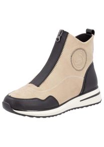 Remonte Damen Slip-On Sneaker, Gr. 36, beige, Lederimitat, Textil, sportlich, Schuhe, Keilabsatz, Boots, Stiefelette mit praktischer Anziehlasche
