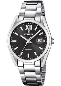 Festina Damen Quarzuhr, silber, Armbanduhren, Armbanduhr, Damenuhr, Herrenuhr, Edelstahlarmband, Datum