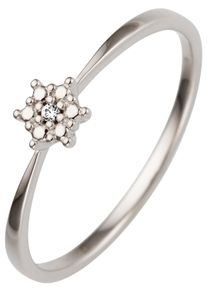 Jobo Damen Fingerring, 60, Weißgold 585-Diamanten, weiß, Weißgold 585, Diamanten, Fingerringe, 585 Weißgold mit Diamant