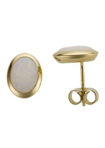 Firetti Damen Paar Ohrstecker "Schmuck Geschenk Gold 585 Ohrschmuck Farbstein Edelstein Opal", Gelbgold 585, gold, Gelbgold 585, Ohrringe, mit Opal