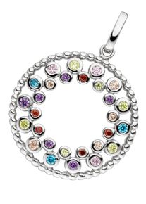 Jobo Damen Ketten-Anhänger "Anhänger mit 28 bunten Zirkonia", Silber 925 (Sterlingsilber), silber, Silber 925 (Sterlingsilber), Schmuckanhänger, 925