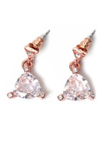 Damen Paar Ohrstecker "Zora", transparent, Collezione Alessandro, Messing, Ohrringe